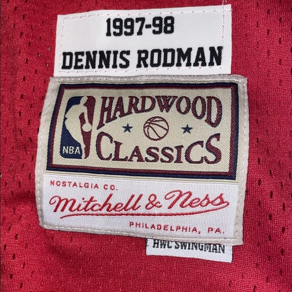 Nwt Adult Large MITCHELL NESS CHICAGO BULLS DENNIS RODMAN 1997-98 JERSEY Patch - Picture 2 of 9